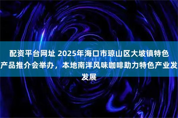 配资平台网址 2025年海口市琼山区大坡镇特色农产品推介会举办，本地南洋风味咖啡助力特色产业发展